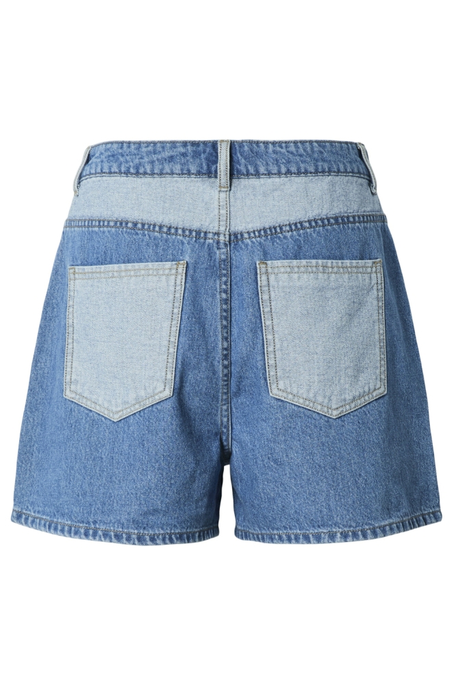 PCFIE HW PATCHWORK DENIM SHORTS 17159215 DARK BLUE DENIM